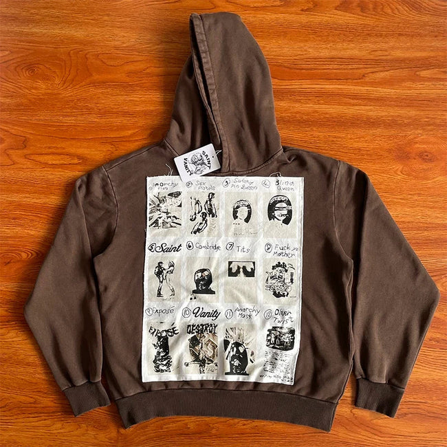 SAINT VANITY Printed Fabric Casual Hooded Sweatshirt Main Image