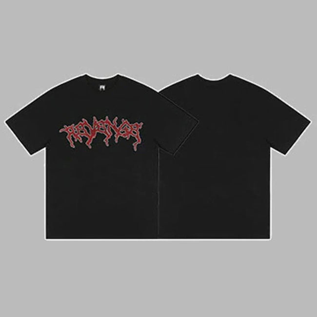 Revenge Outline Arch Logo Short Sleeve T-Shirt  Black Hover Image