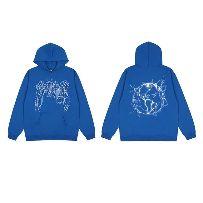 Revenge Earth Lightning Arch Logo Pullover Hoodie Blue Hover Image
