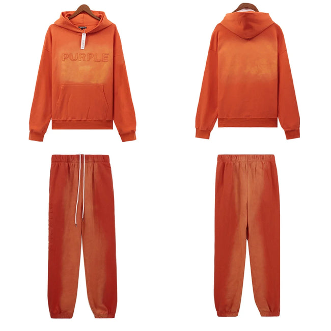 Palm Angels PURPLE Orange Faded Hoodie Tracksuit 2Pcs Hover Image