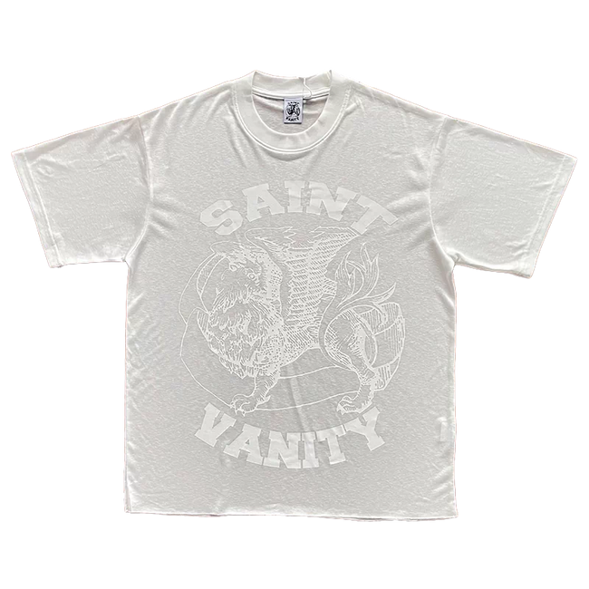 SAINT VANITY ins same semi transparent letter printed casual short sleeved T-shirt Main Image