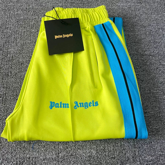 Palm Angels Lime Yellow Track Pants Unisex Hover Image