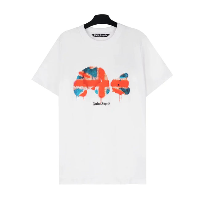 Palm Angel White Graffiti Bear Graphic Tee Hover Image
