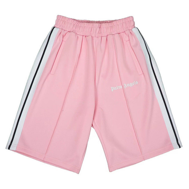 Palm Angels Pink Side Stripe Shorts Unisex Fashion Casual Summer Shorts Hover Image