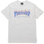 Thrasher Blue Fire Letter Print Light Grey Heather T‑Shirt Unisex Skate Top