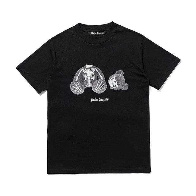 Palm Angel Black Skeleton Bear Graphic Tee Hover Image