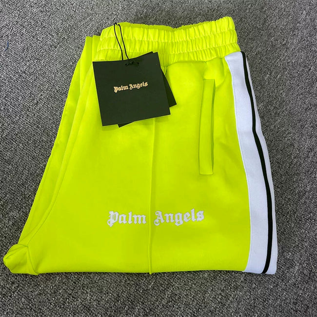 Palm Angels Fluorescent Green Track Pants Unisex Hover Image
