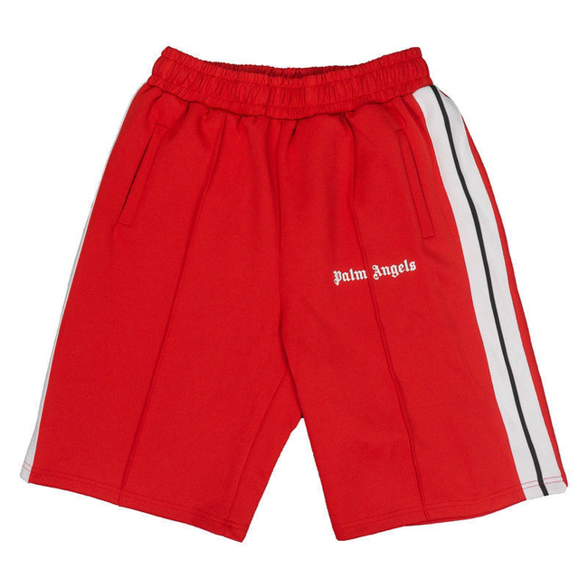 Palm Angels Red Side Stripe Shorts Unisex Retro Hip Hop Sports Shorts Hover Image