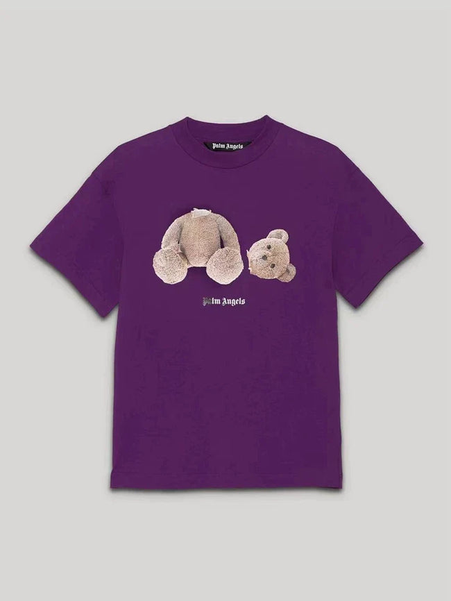 Palm Angel Dark Purple Broken Bear Graphic Tee Hover Image