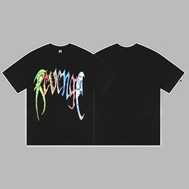 Revenge Multicolor Arch Logo Short Sleeve T-Shirt Black Hover Image