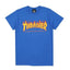 Thrasher Classic Yellow Flame Logo Vibrant Royal Blue Short-Sleeve Streetwear T-Shirt