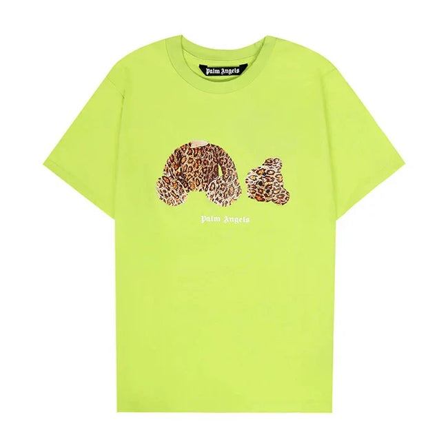 Palm Angel Lime Green Leopard Bear T-shirt Hover Image
