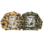 SAINT VANITY Vintage Camouflage Print Casual Long-Sleeved T-shirt
