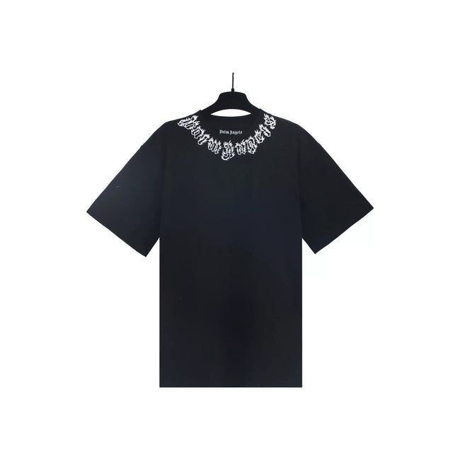 Palm Angels Neck Logo Black Tee Hover Image
