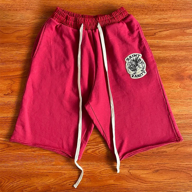 SAINT VANITY Zip Up Hoodie Zipper Embroidery Hoodie Shorts Set Main Image