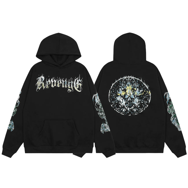 Revenge Black Dark Gothic Circle Arch Logo Pullover Hoodie Hover Image
