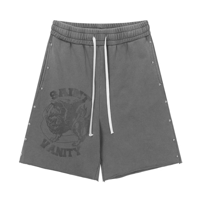 SAINT VANITY Washed Water Drilling Shorts, Five-Piece Set Hover Image