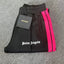 Palm Angels Black Pink Stripe Track Pants Unisex