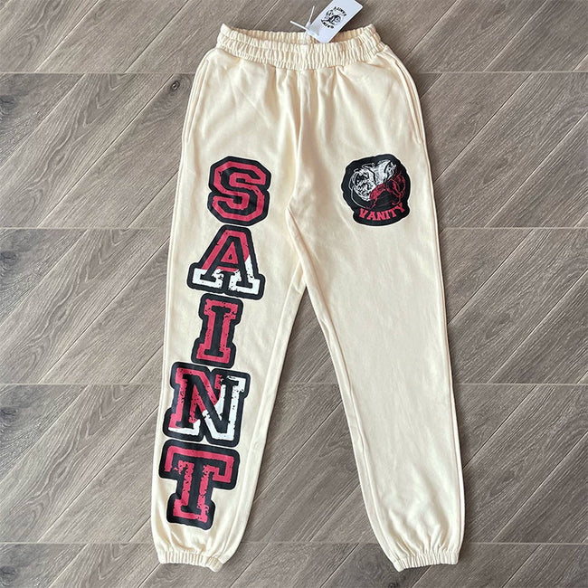 SAINT VANITY Pants - Letterprint American Casual Pure Cotton Long Pants Main Image