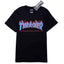 Thrasher Blue-Purple Gradient Flame Logo Black Unisex T-Shirt with Hang Tag