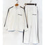 Palm Angels White Side Stripe Track Suit 2Pcs Zip Up Jacket + Straight Sweatpants Unisex Outfit