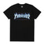 Thrasher Ice-Blue Electric Flame Logo Black Bold Unisex Skate T-Shirt