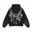 Vale Forever Valley Cross Necklace & Chain Graphic Vintage Wash Hoodie black