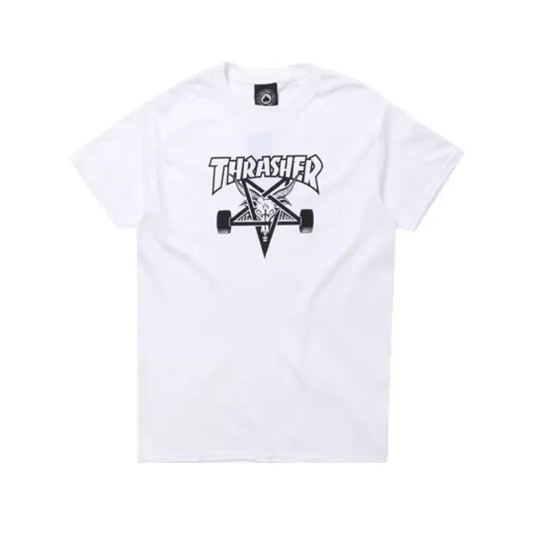 Thrasher Pentagram Star Graphic White Alternative-Style Unisex T-Shirt