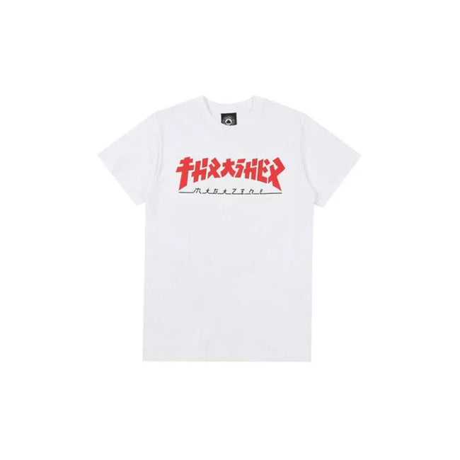 Thrasher Stylized Red‑Font Logo White Basic Casual Short‑Sleeve T‑Shirt Hover Image