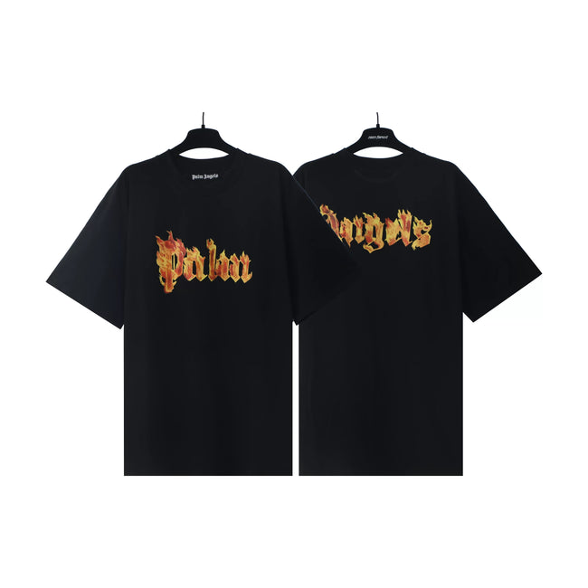 Palm Angels Black Flame Font Tee Hover Image