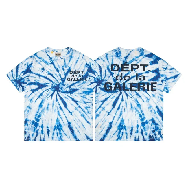 Gallery Dept. Spiral Tie-Dye DÉPT. de la GALERIE Short Sleeve T-Shirt - Blue/White Hover Image