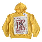 SAINT VANITY Patchwork Yellow Hooded Casual Sweatshirt