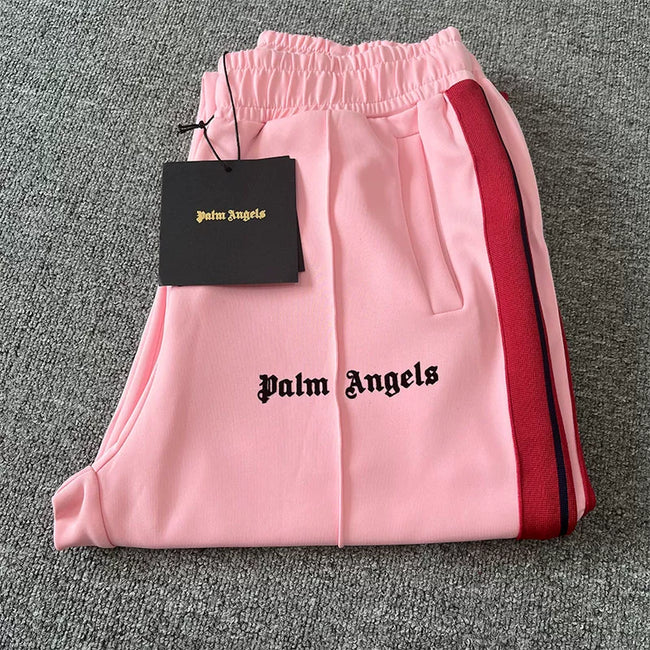 Palm Angels Pink Red Stripe Track Pants Unisex Hover Image