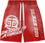 GLAZA GOD Heavyweight French Terry Shorts – Red Wash