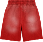 GLAZA GOD Heavyweight French Terry Shorts – Red Wash