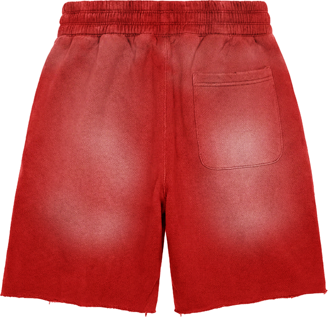 GLAZA GOD Heavyweight French Terry Shorts – Red Wash Main Image