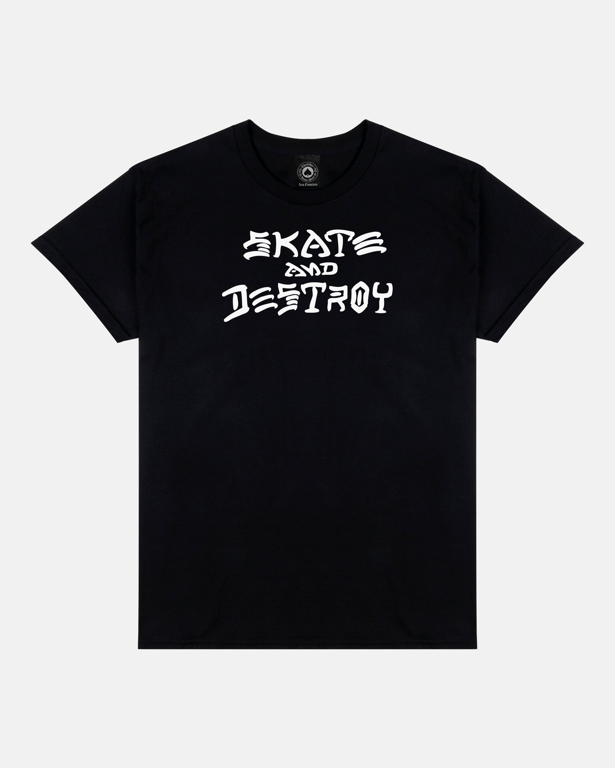 Thrasher SKATE AND DESTROY - TSHIRT - BLACK