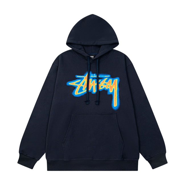 STUSSY Stock Logo Pullover Hoodie – Navy Hover Image