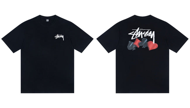 STUSSY Dice Hearts Graphic T-Shirt – Black Hover Image