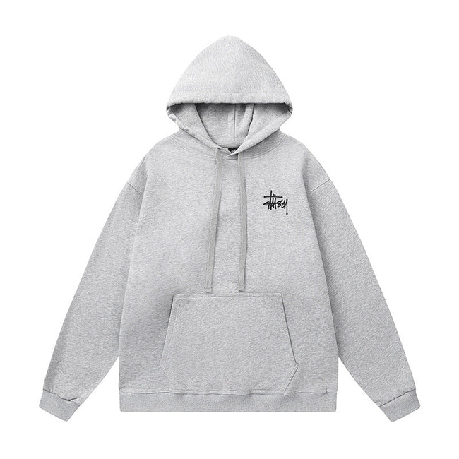 STUSSY Basic Logo Grey Pullover Hoodie Hover Image
