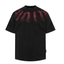 Palm Angels Black Washed Burgundy Gothic Print Tee