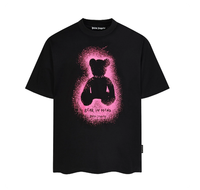 Palm Angels Black Bear In Mind Spray Print Tee Hover Image