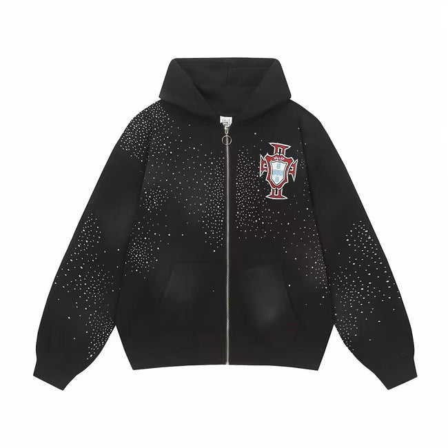 Vale Forever Pluto Clustered Zip Up Hoodie Black Hover Image