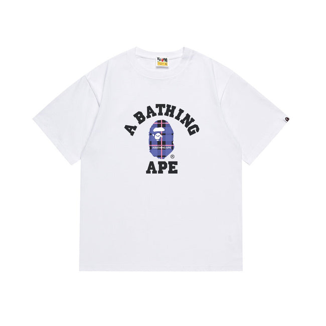 BAPE Plaid Ape Logo Graphic T-Shirt Hover Image