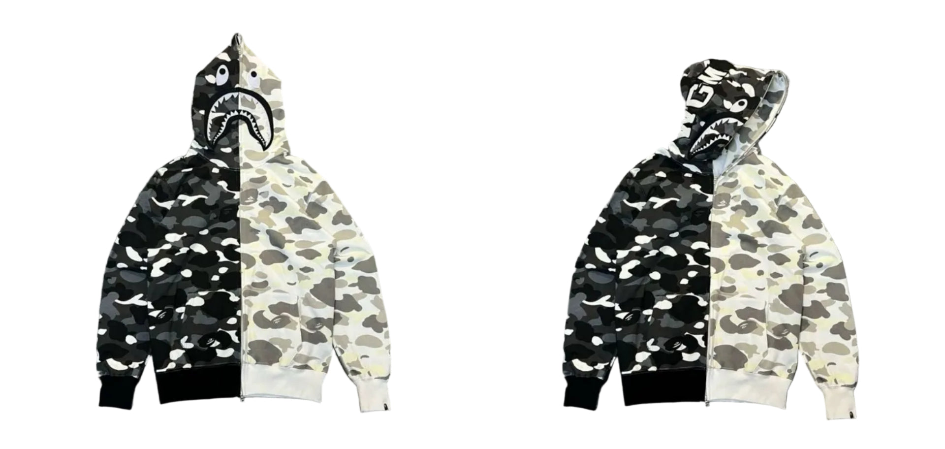 BAPE Shark Full Zip Hoodie Camo Edition