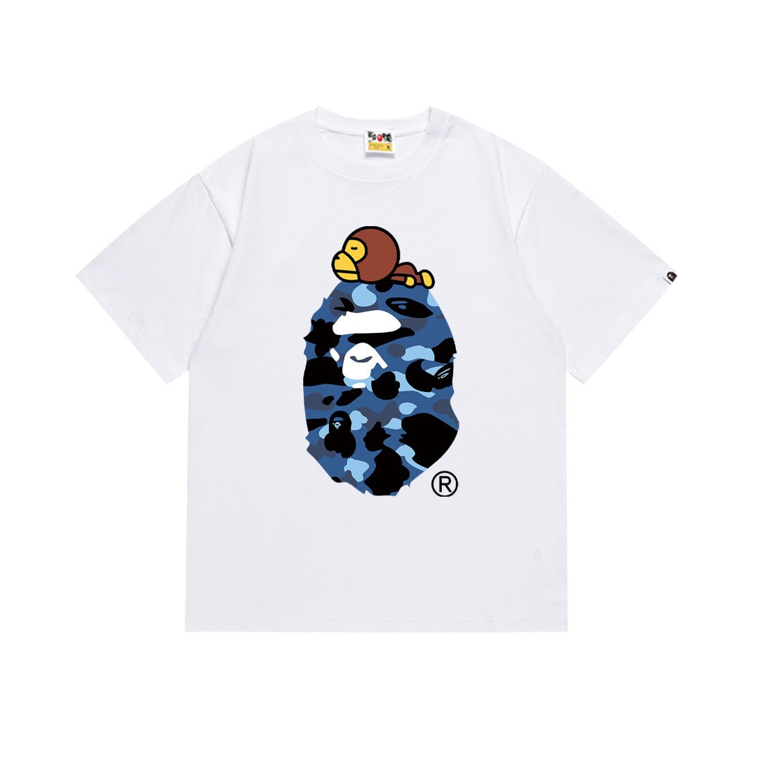 BAPE Blue Camo Ape Graphic T-Shirt