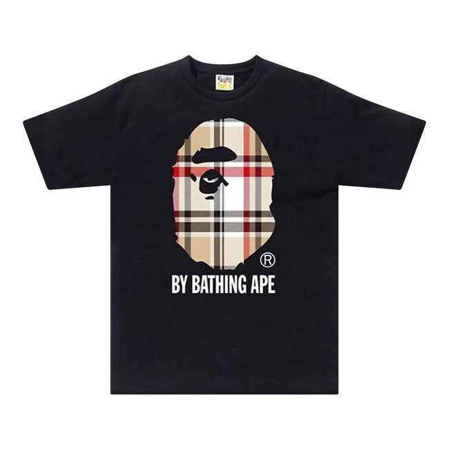 BAPE A Bathing Ape Check by Bathing Tee Black/Beige Hover Image