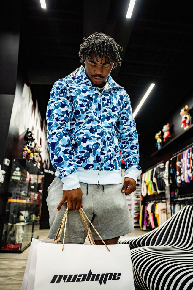 BAPE ABC Camo Shark Full Zip Hoodie 'Blue' Main Image