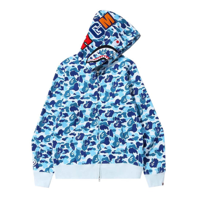 BAPE ABC Camo Shark Full Zip Hoodie 'Blue' Hover Image