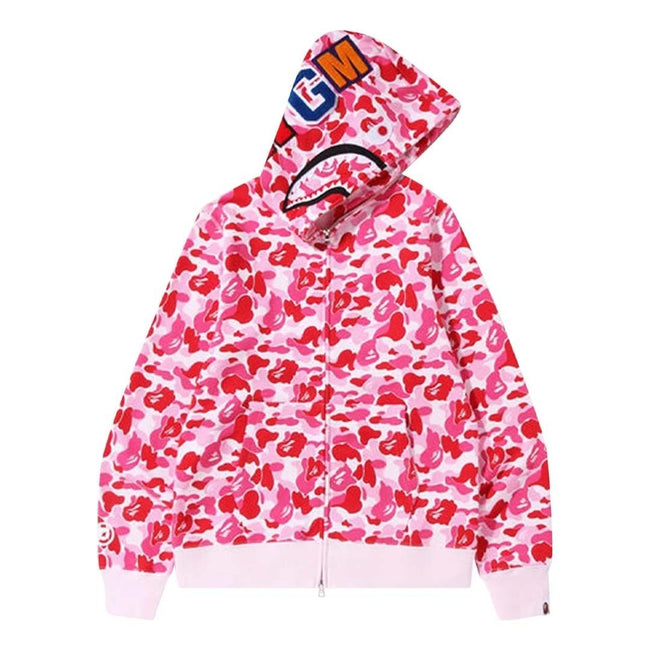 BAPE ABC Camo Shark Full Zip Hoodie 'Pink' Hover Image